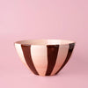 Ceramic salad bowl 1,5l - 21cm/PINK AND CHOCOLATE BROWN