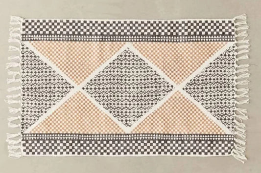 Pitter-Pattern Handmade Cotton Rug: 3x5