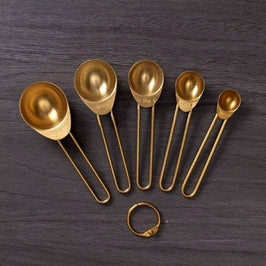 Gold Colored Stainless Steel Measuring Spoons – 5 Pcs Set