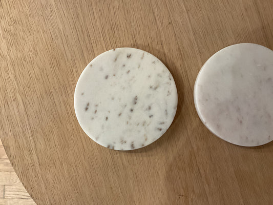 White Marble Round Coaster