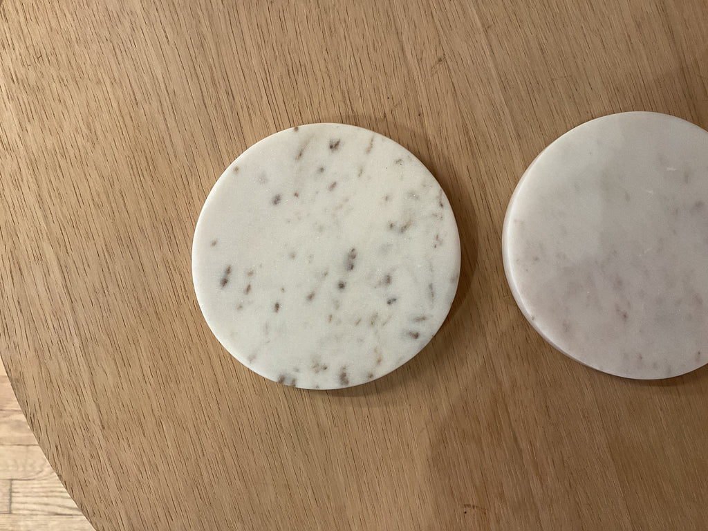 White Marble Round Coaster