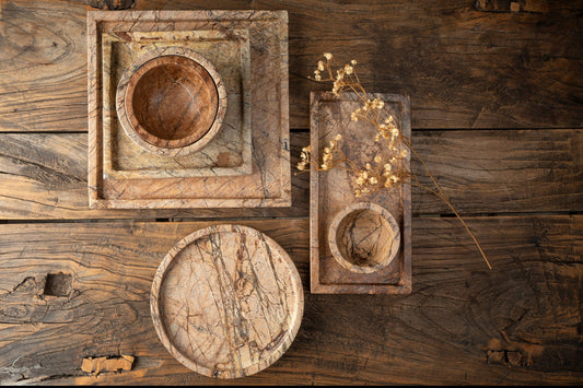 Square Rainforest Marble Tray S