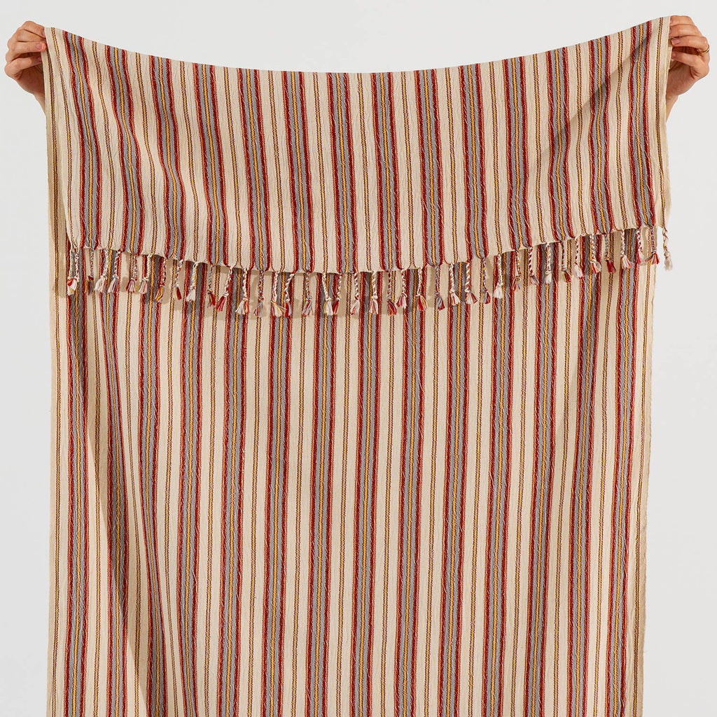 Turkish Hand/Dish Towels Peshtemal - Striped Red