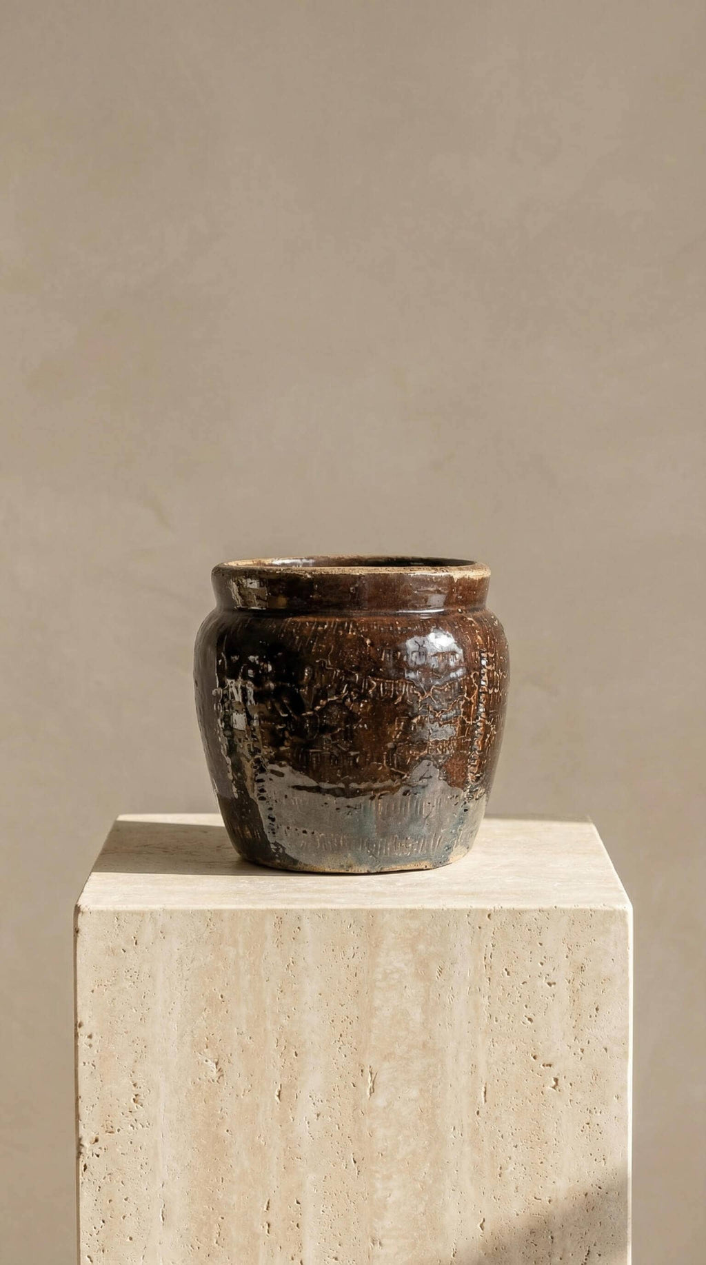 Terracotta Pot, Vintage Style, Cracked Finish - Pompeii