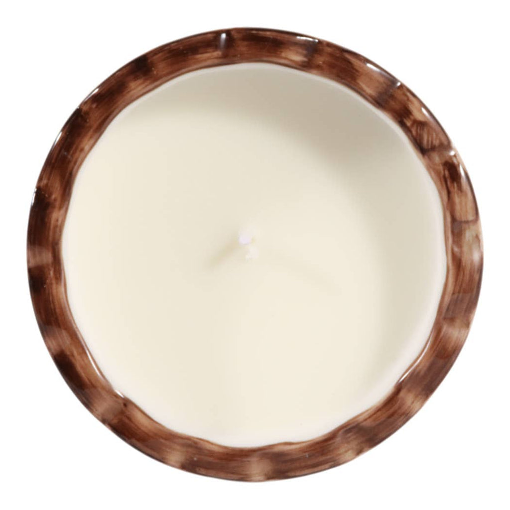 Jasmine Brown and White Ceramic Scented Candle