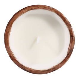 Plumeria Brown and White Ceramic Scented Candle