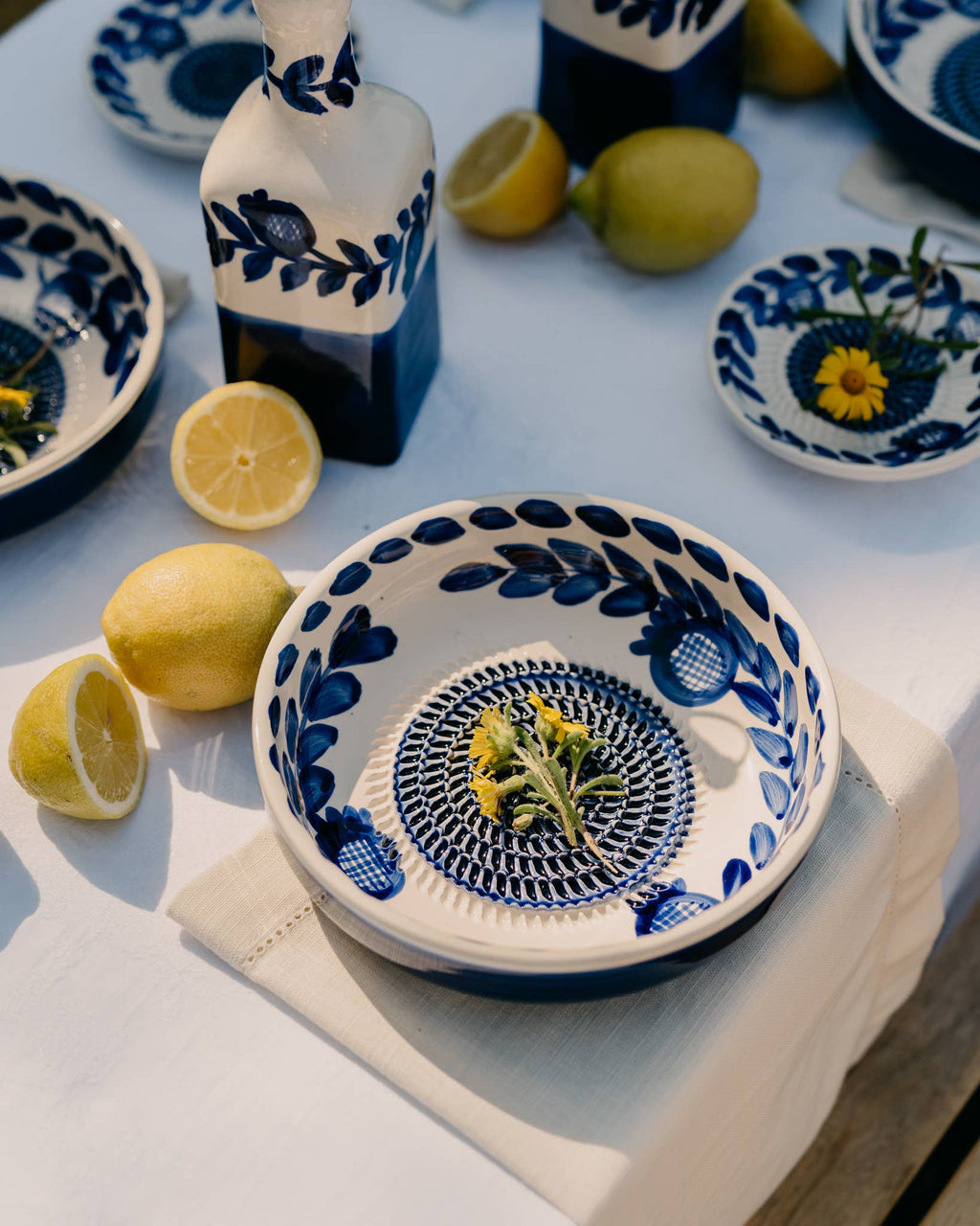 Blue Ceramic Garlic Grater Plate – Traditional Nerja