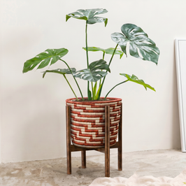 Figure Ground Woven Planter Basket