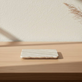 Square Marble Platter – Beige
