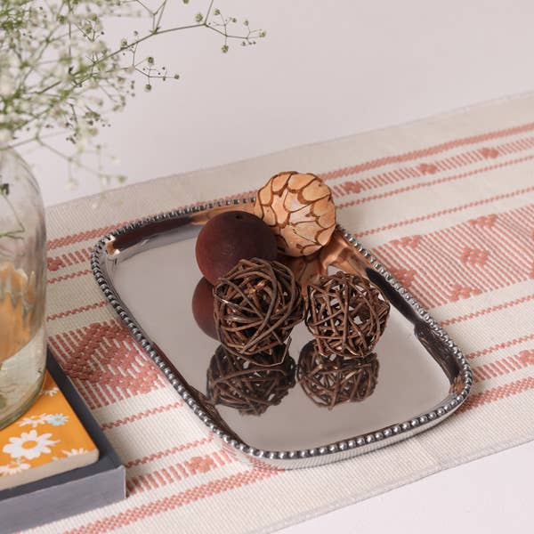 Engravable Rectangle Beaded Tray - Medium