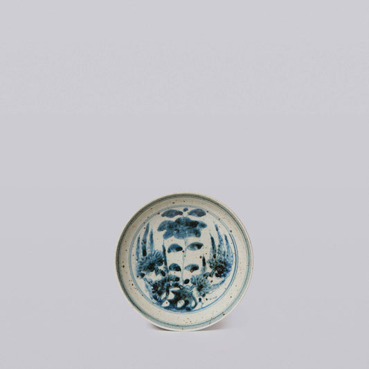 Small Blue and White Porcelain Floral Bouquet Dish