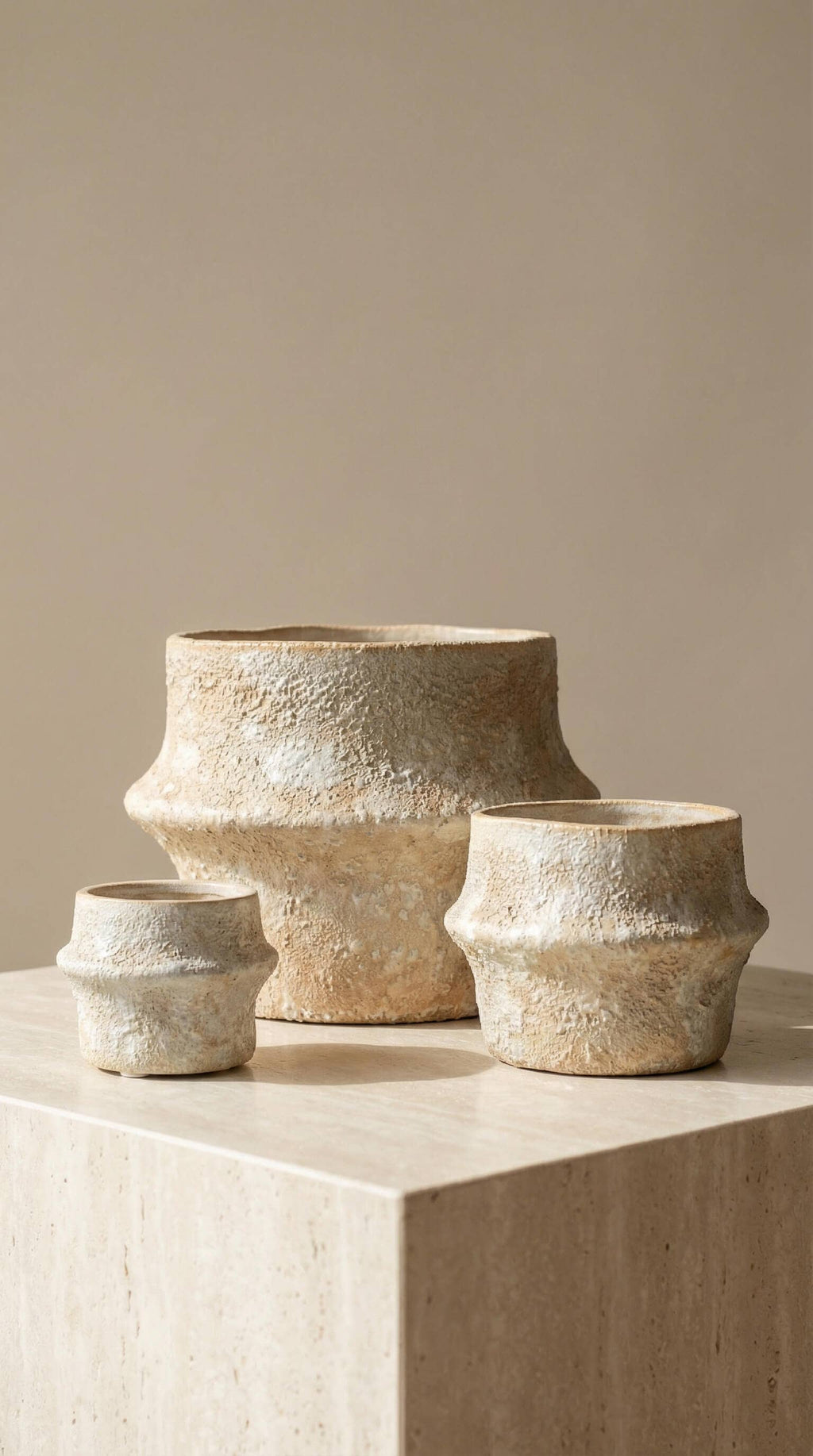 Ceramic Planter Pot, Textured with Drainage - Solene