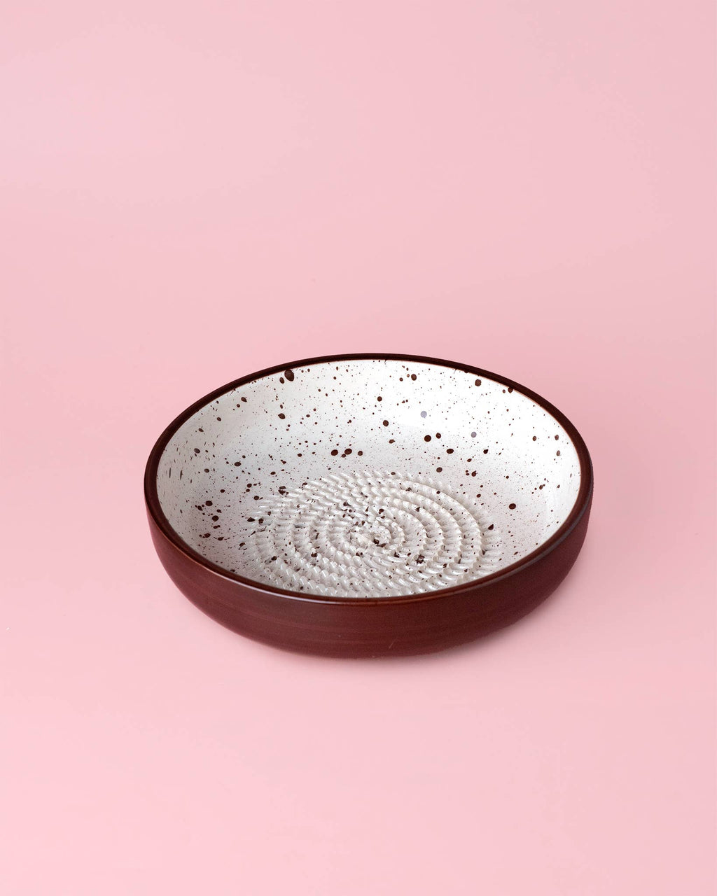 Ceramic Garlic Grater Plate - Large Vintage Brownie