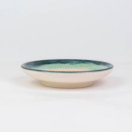 Small Ceramic Garlic Grater Plate - Turquoise Brisa