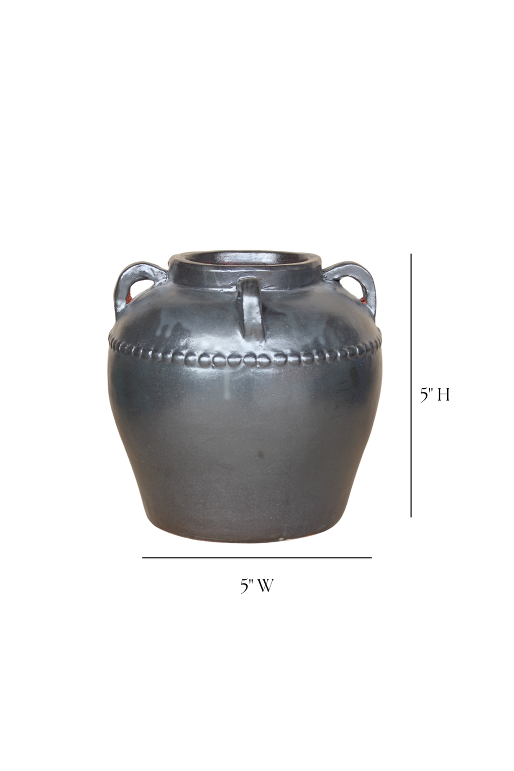 Dumont Grey Glazed Vase With Handles Small