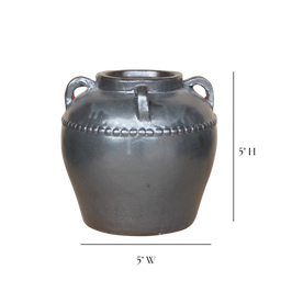 Dumont Grey Glazed Vase With Handles Small