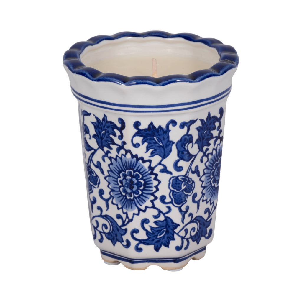 Jasmine Blue/White Ceramic Scented Candle