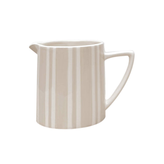 Sand striped pitcher L16 W10.5 H12cm