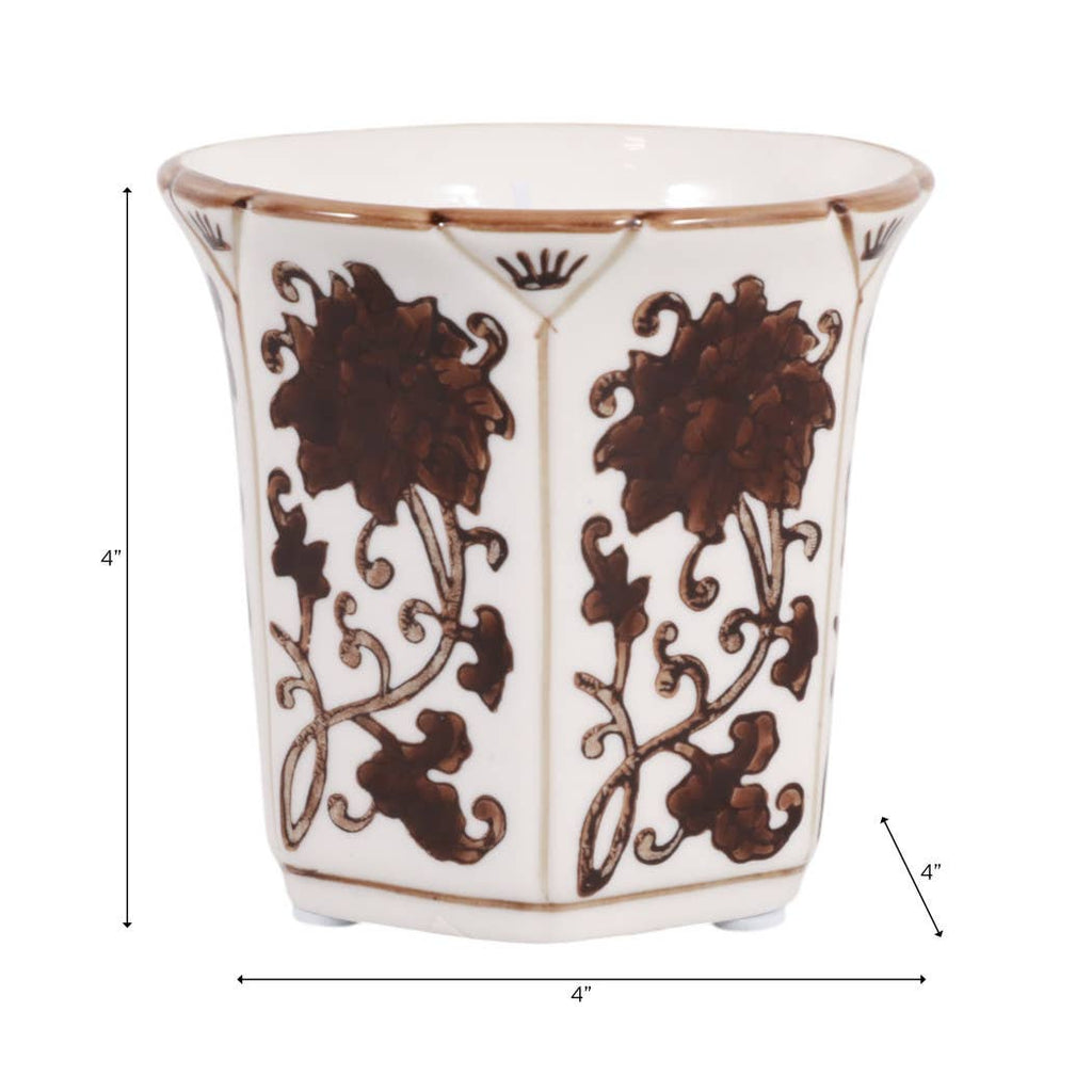 Lavender Verbena Brown Ceramic Fluted Scented Candle