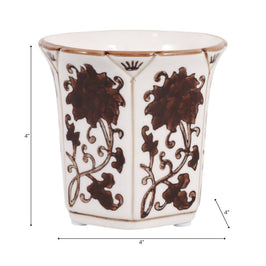 Lavender Verbena Brown Ceramic Fluted Scented Candle