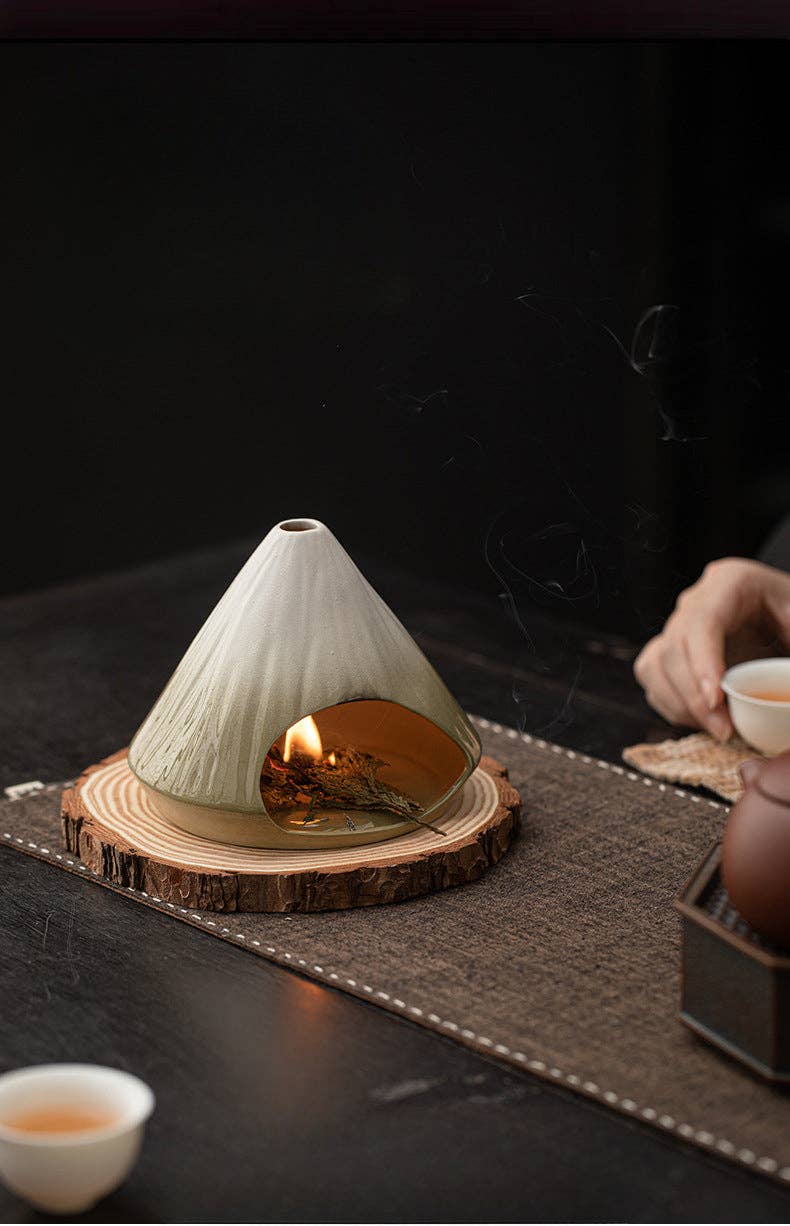 Mount Fuji Ceramic Incense Fireplace