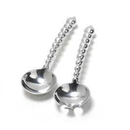 Aluminum Beaded Salad Servers
