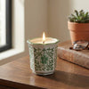 Plumeria Green and White Ceramic Scented Candle
