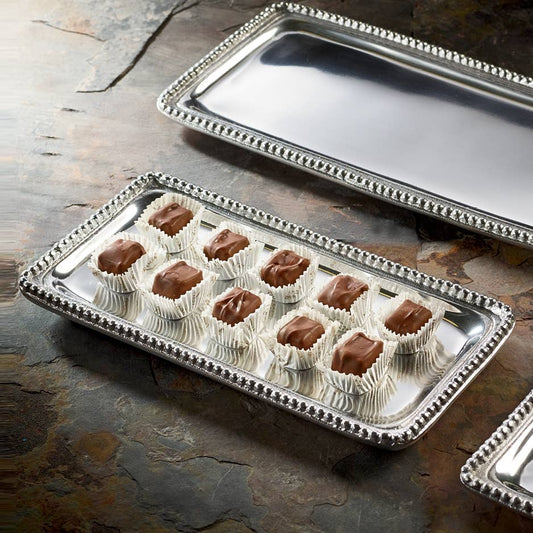 Beaded Rect. Tray, Med