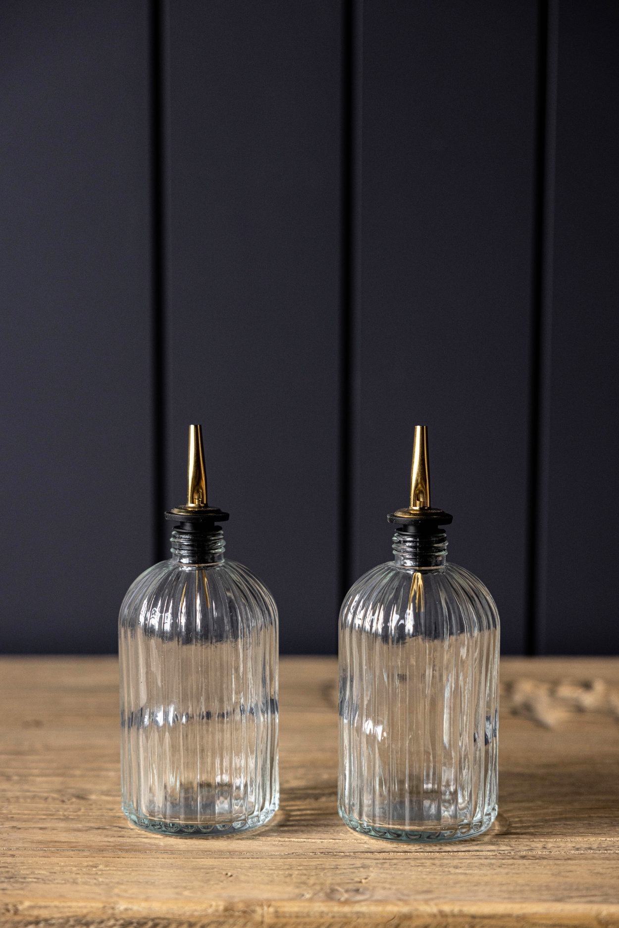 Glass Scallop Fluted Bottle