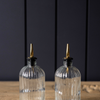 Olive Oil & Vinegar Glass Scallop Fluted Bottles
