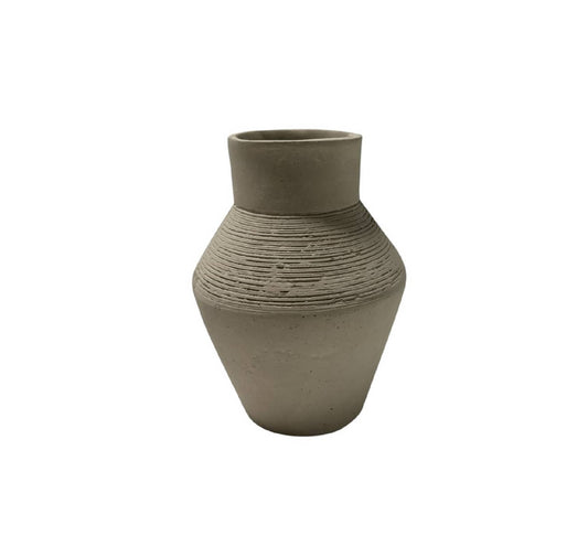 Paper Mache Vase Eco Mix White H 8.7" & Dia 6.1"