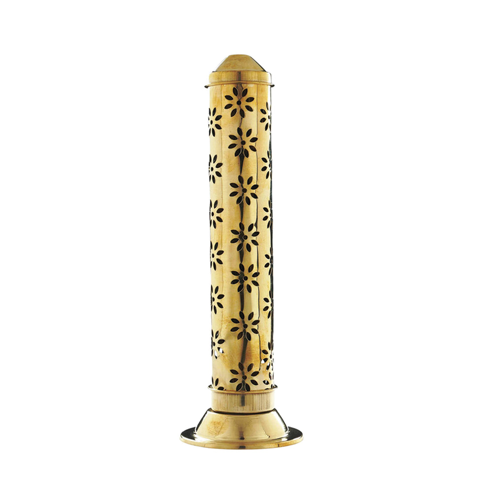Brass Incense Burner Tower (Daisies)
