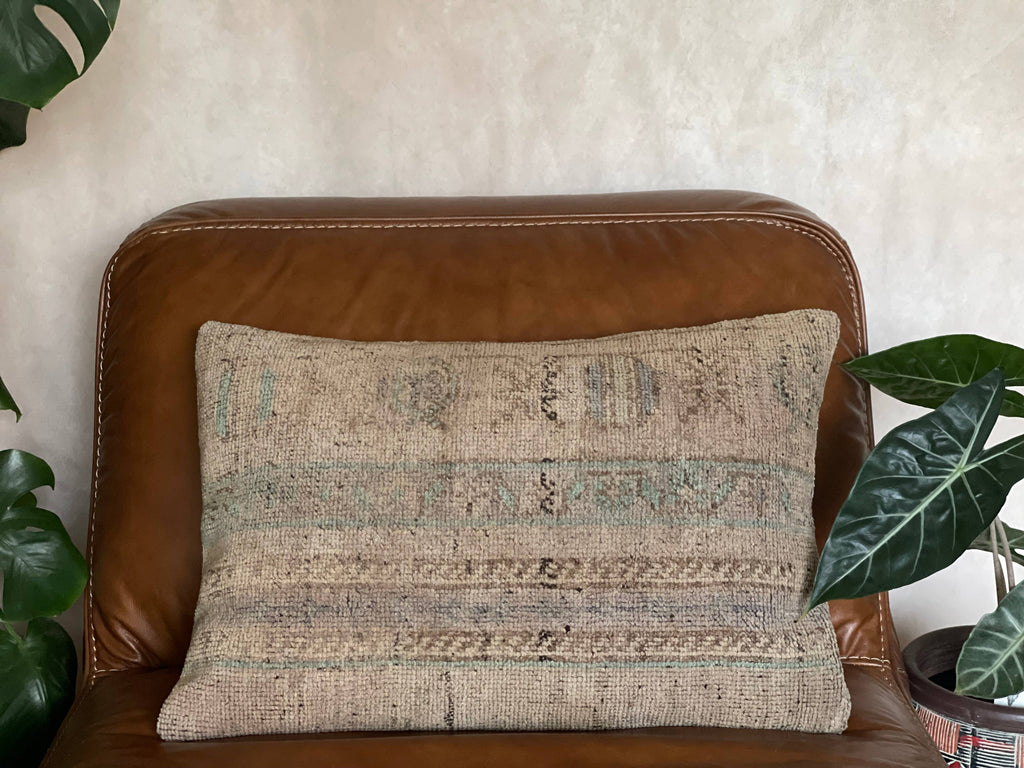 Pastel Vintage Turkish Rug Pillow | Aysu 16x24