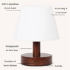 Teddy Dark Brown Wooden Rechargeable Table Lamp | Dimmable & Cordless with 80 Hours Battery Life