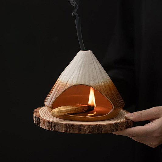 Mount Fuji Ceramic Incense Fireplace