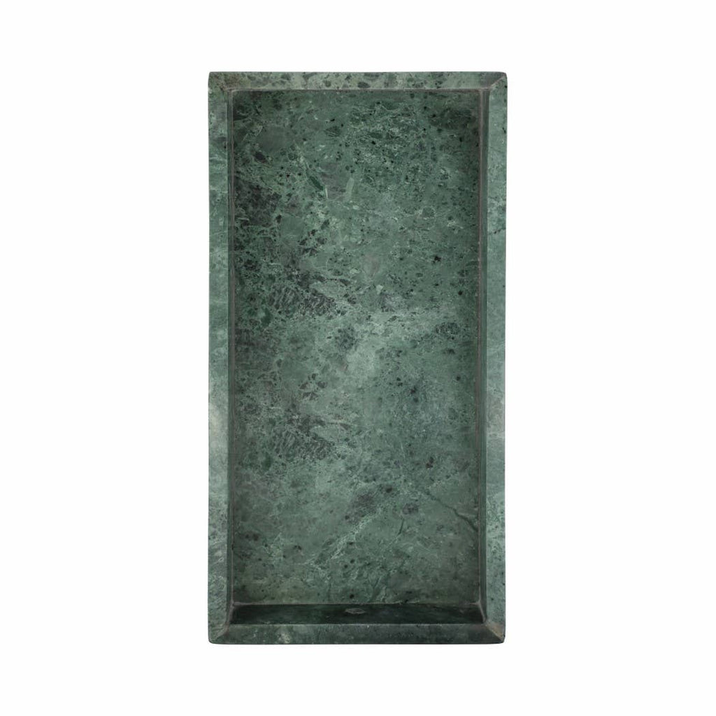 Green 12x6 in. Marble Rectangular Modern Candle Tray