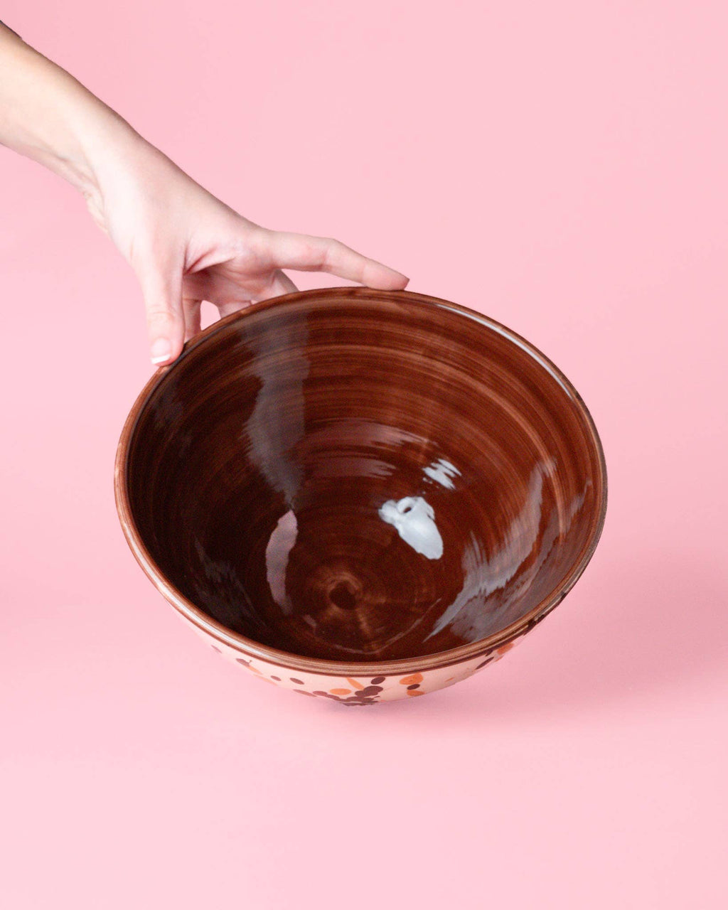 Ceramic salad bowl 1,5l - 21cm/Brown specks BROWN