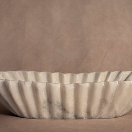 Heirloom Marble Oblong Fluted Bowl - Medium