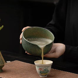 Ceramic Matcha Set - Green Brown