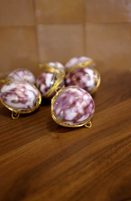 Purple Cowrie Trinket Pill Box, Coin Purse