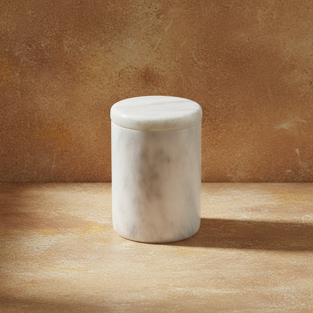 White Onyx Cylinder Jar - S