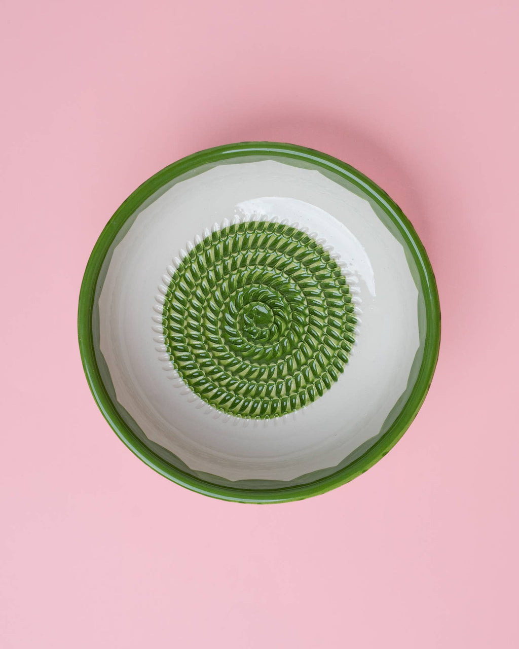 Medium Ceramic Garlic Grater Bowl - Green Roots