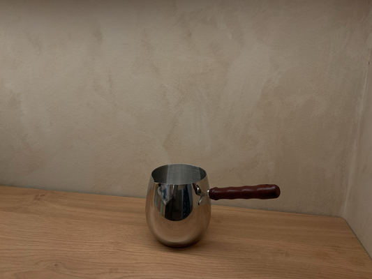 Latte Frother Jug with Wooden Handle