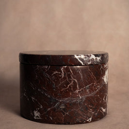 Round Keepsake  Red Zebra - Marble Box