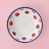 Medium Ceramic Grater Plate - Red & Blue