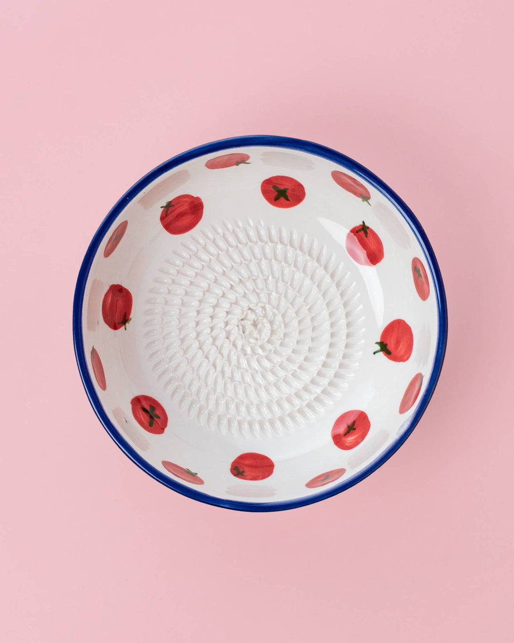 Medium Ceramic Grater Plate - Red & Blue
