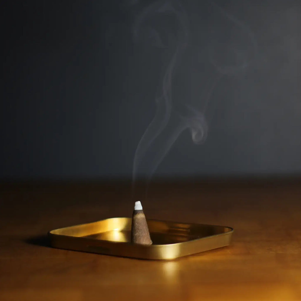 Patchouli + Driftwood Incense Cones, Tin of 30