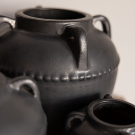 Dumont Grey Glazed Vase With Handles Small