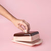 Artisanal Ceramic Butter Dish – Pink & Brown / CHOCOLATE
