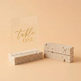 Small Travertine Marble Card Holder Wedding Place Card Stand